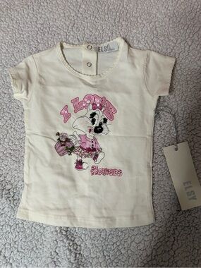 elsy baby top baby Girls' 'I Love Flowers' Graphic Tee nwt